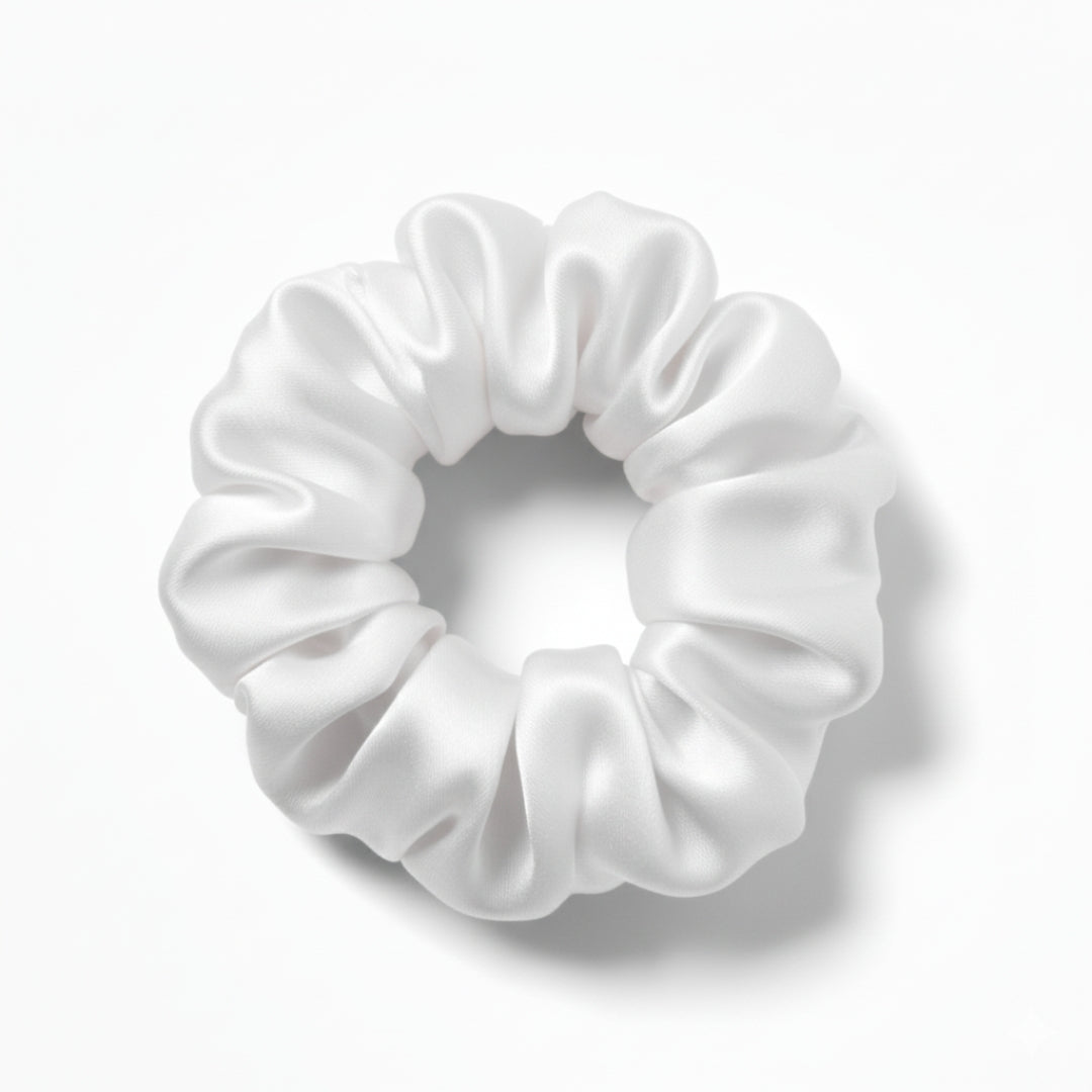 Silk Scrunchie - White