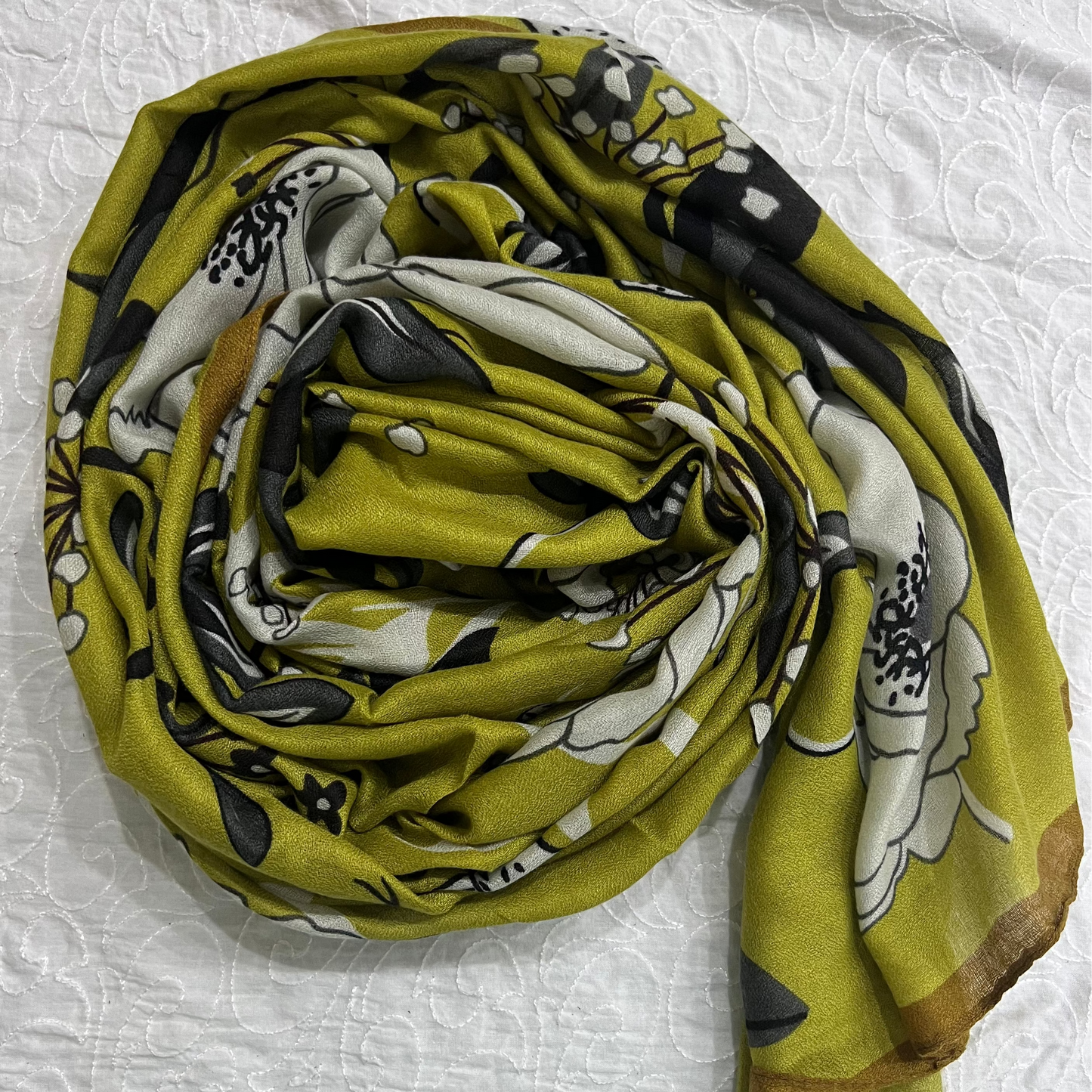 Printed Lawn – Olive Bloom