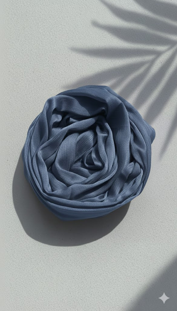 Crinkle Silk - Slate Blue