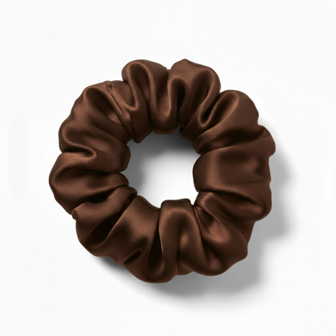 Silk Scrunchie - Dusty Brown