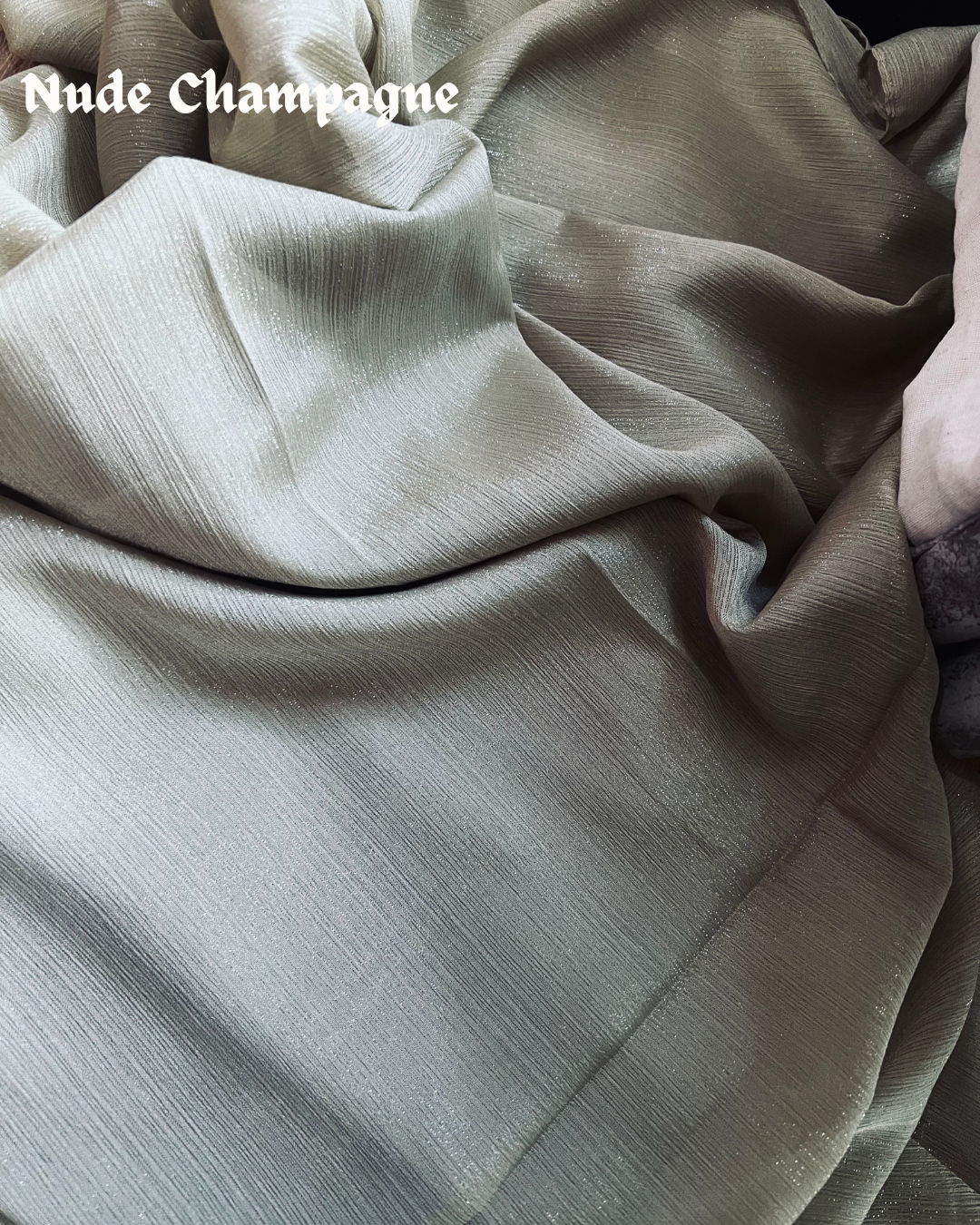 Metallic Chiffon – Nude Champagne
