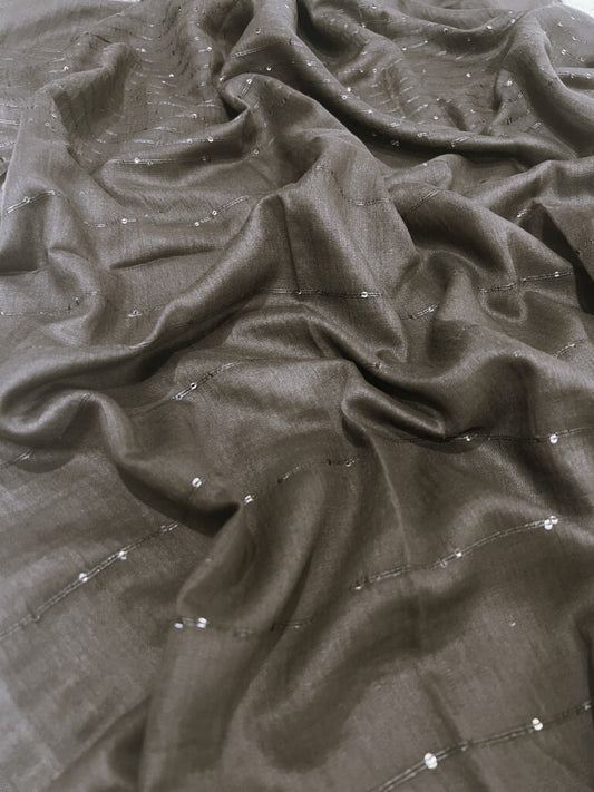 Sequined Lawn – Dark Brown
