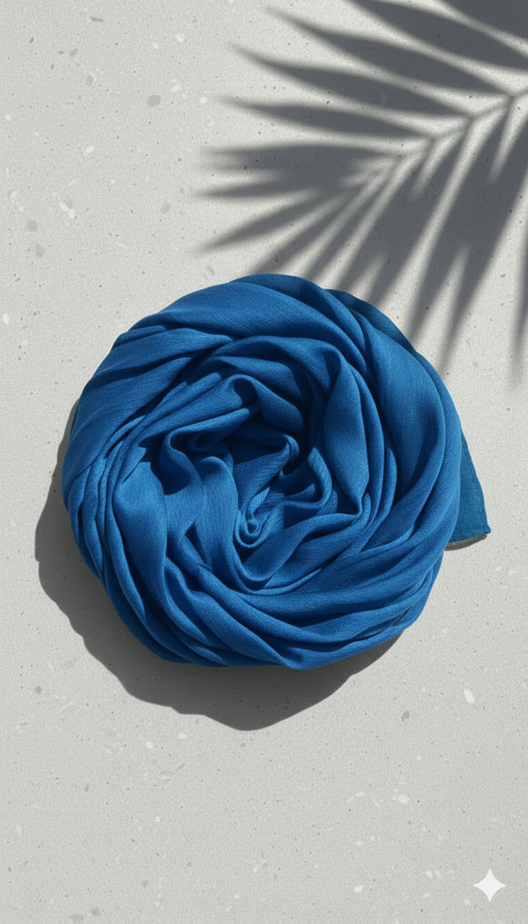 Crinkle Silk - Peacock Blue