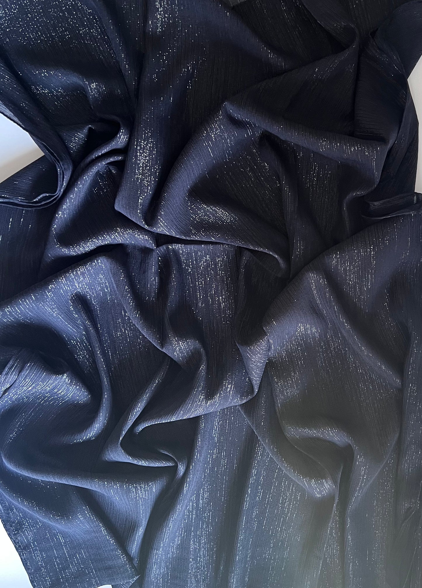 Metallic Chiffon – Navy Blue