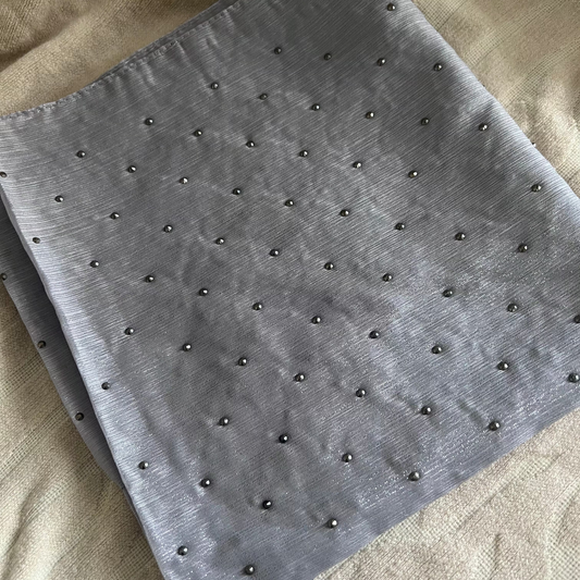 Metallic Chiffon with Stones – Dark Grey