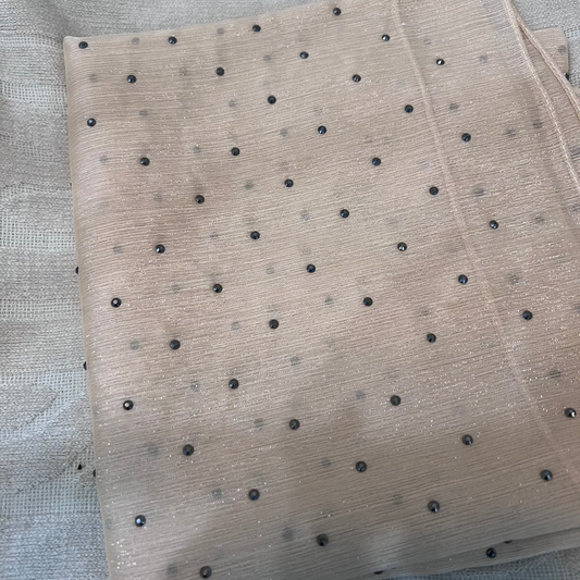 Metallic Chiffon with Stones – Golden