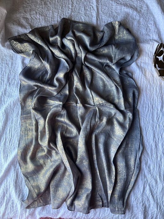 Silk with Gold Glitter – Grey