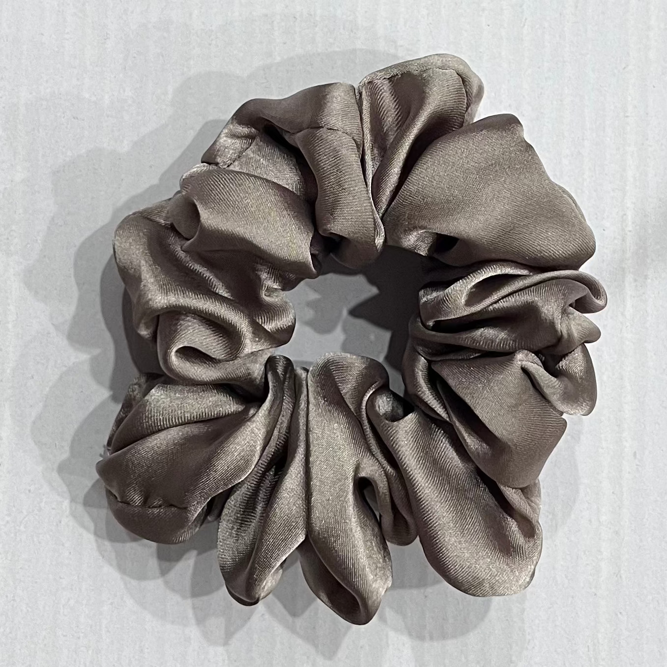 Silk Scrunchie - Greyish-Brown