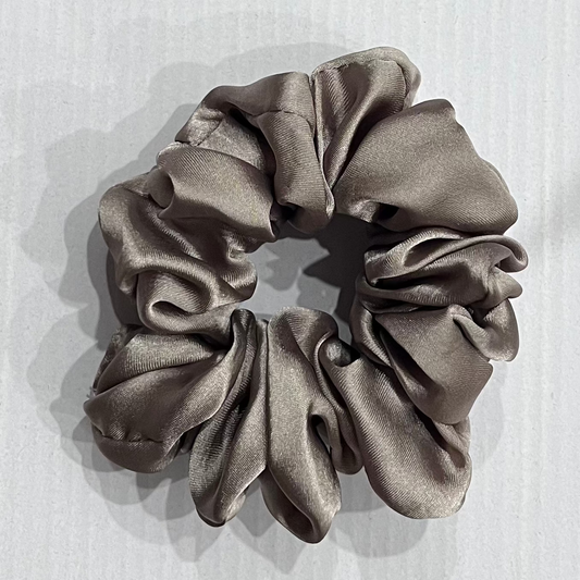 Silk Scrunchie - Greyish-Brown
