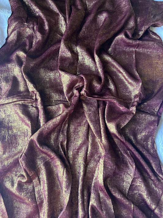 Silk with Gold Glitter – Maroon