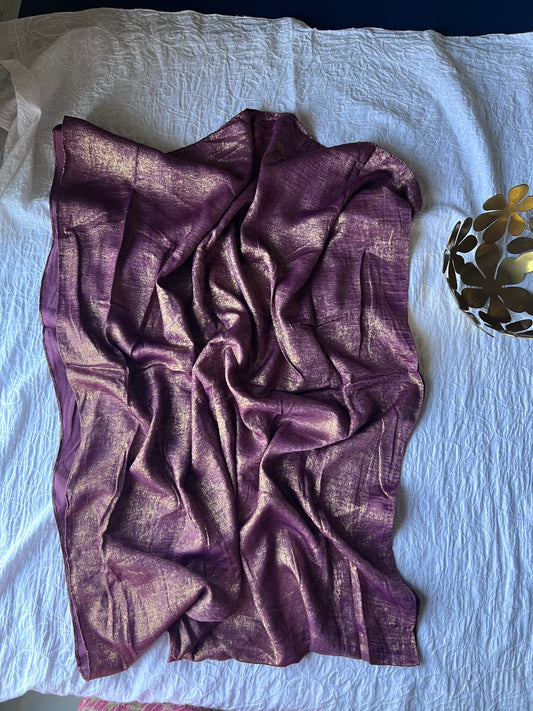 Silk with Gold Glitter – Purple Mauve