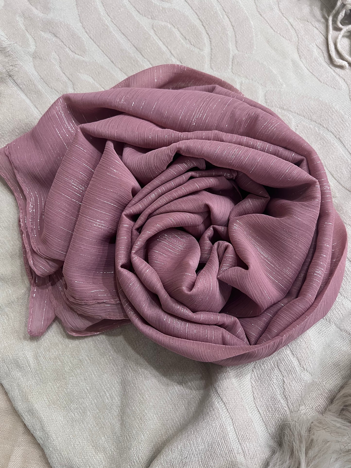 Metallic Chiffon – Tea Pink