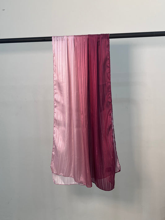 Ombre Silk Hijab - Raspberry Blush