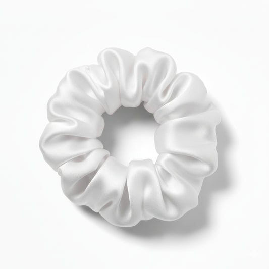 Silk Scrunchie - White