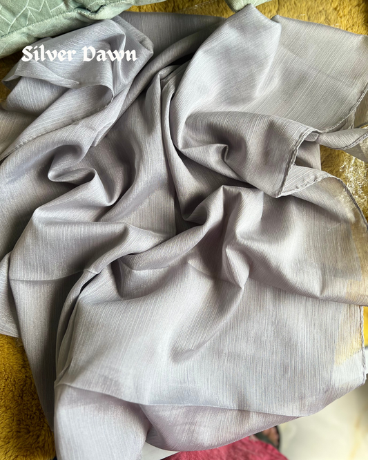 Metallic Chiffon – Silver Dawn