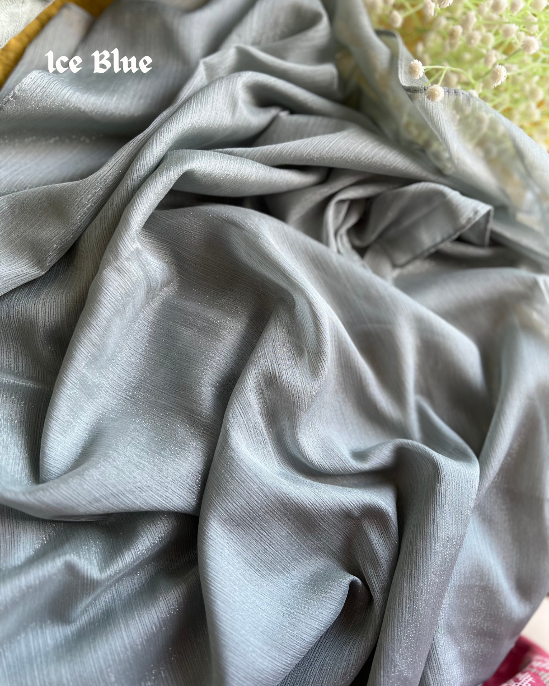 Metallic Chiffon – Ice Blue