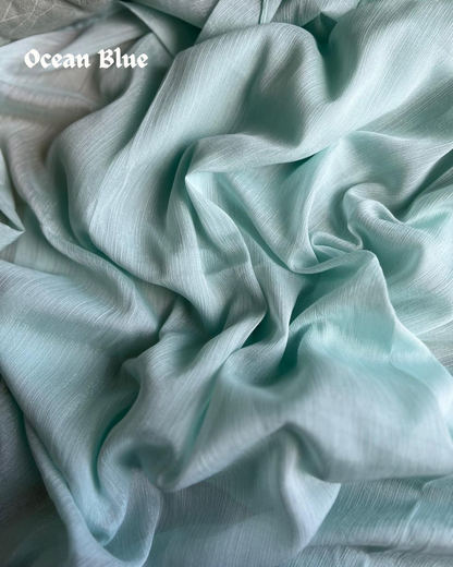 Metallic Chiffon - Ocean Blue