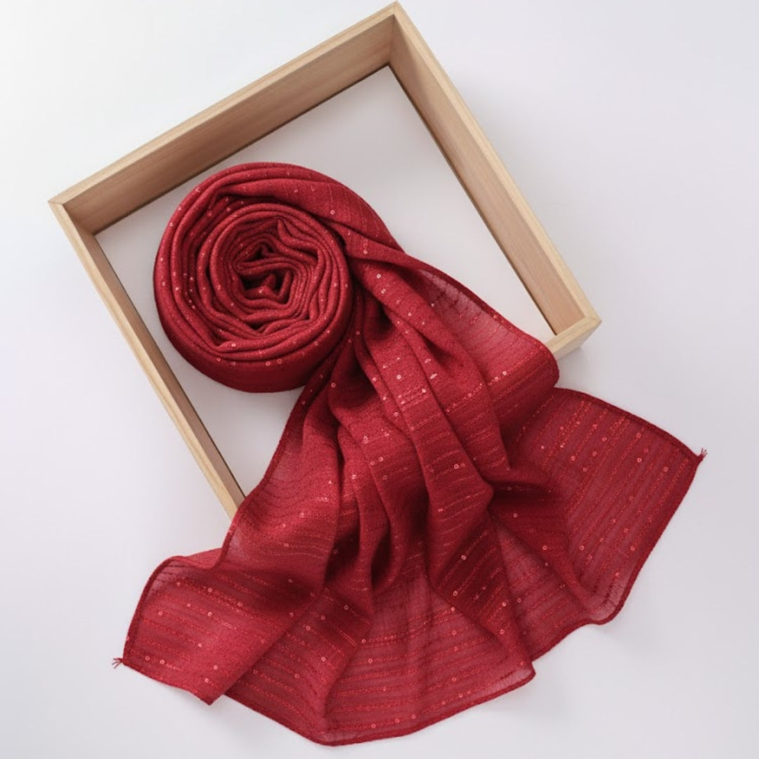 Sequined Lawn – Red