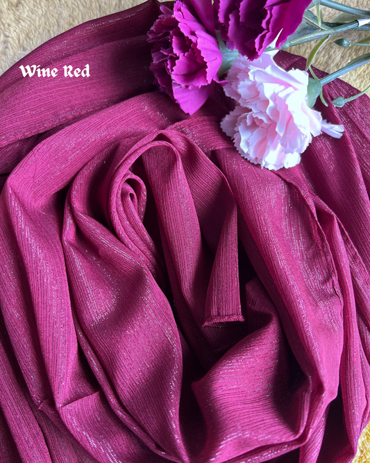 Metallic Chiffon - Wine Red