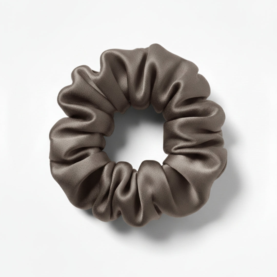 Silk Scrunchie - Greyish-Brown