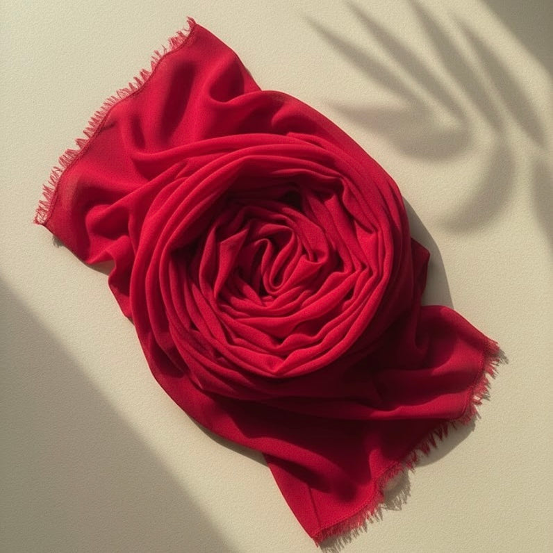 Georgette Hijab – Deep Red