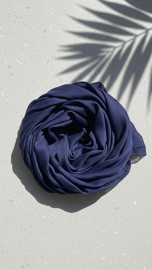 Crinkle Silk - Navy