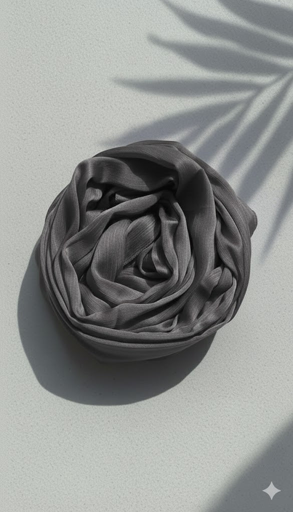 Crinkle Silk - Charcoal Grey