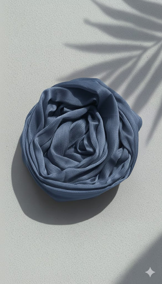 Crinkle Silk - Slate Blue