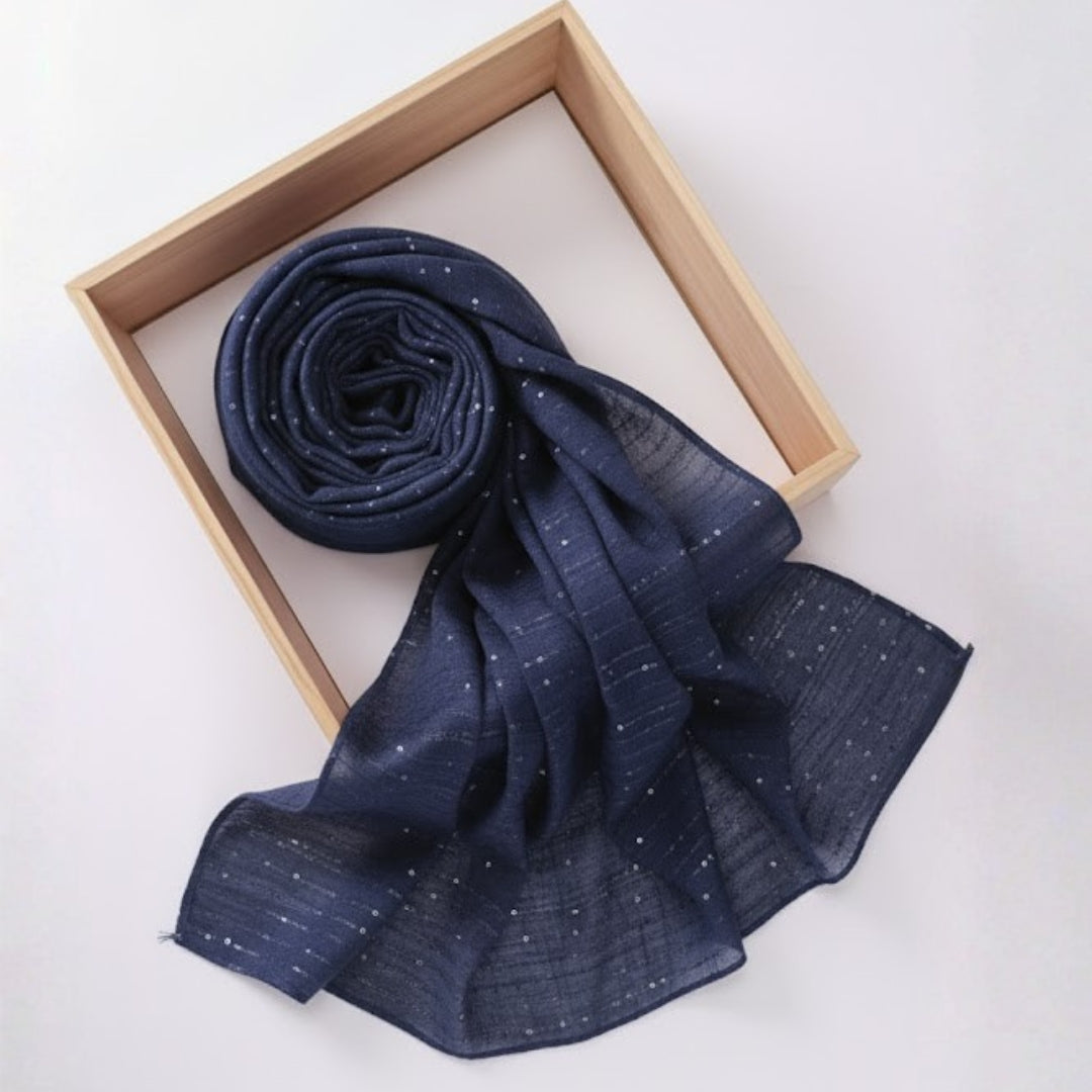 Sequined Lawn – Navy