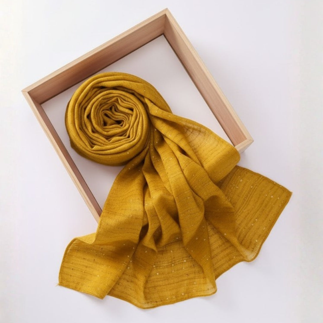 Sequined Lawn – Mustard