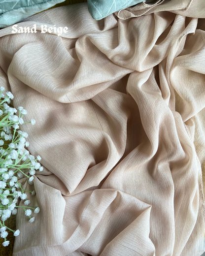 Metallic Chiffon - Sand Beige