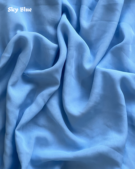 Georgette  Chiffon Hijab – Sky blue