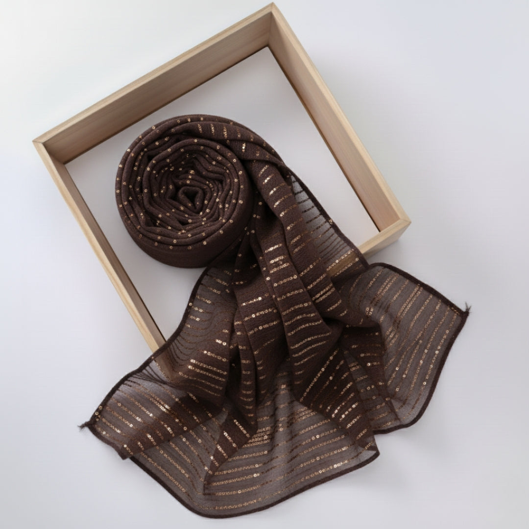 Sequined Lawn – Dark Brown