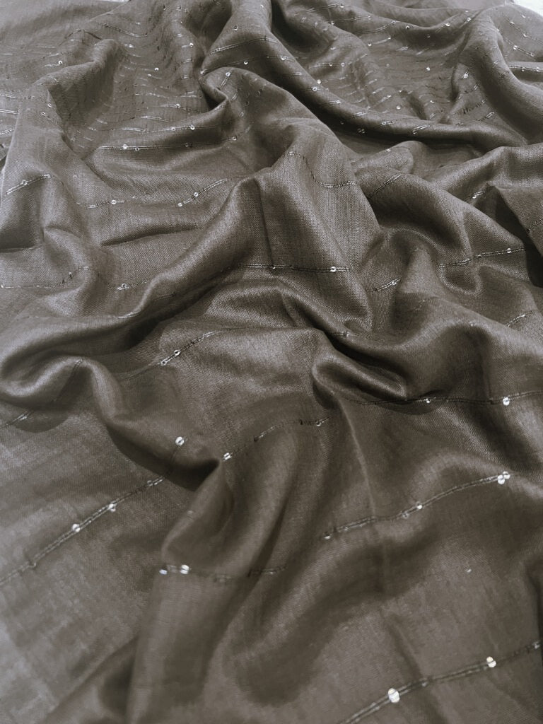 Sequined Lawn – Dark Brown