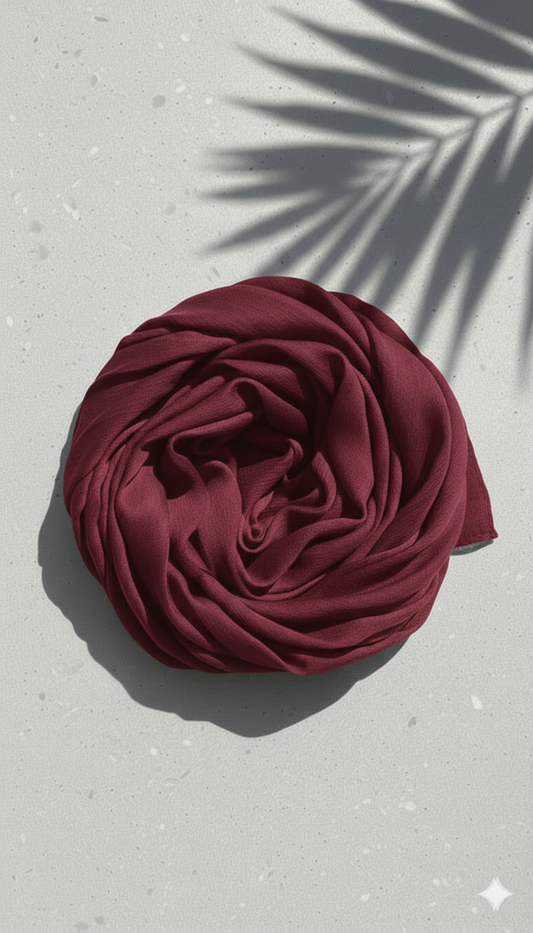 Crinkle Silk - Maroon