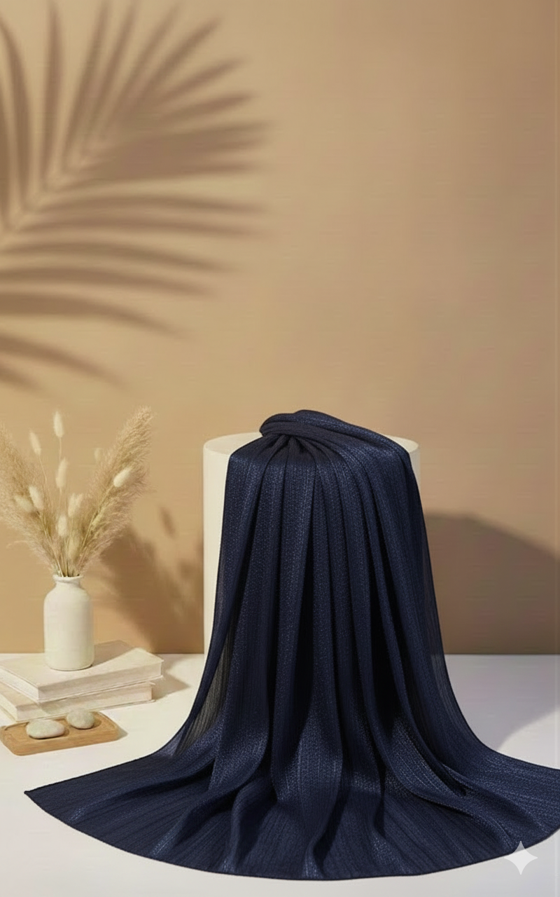Organza silk - Navy Blue