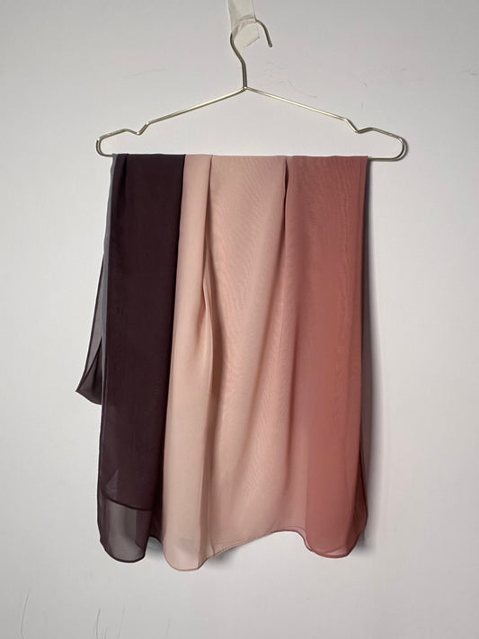 Double Shaded Chiffon Hijab - Desert Mocha
