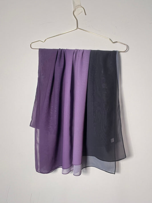 Double Shaded Chiffon Hijab - Midnight Mauve