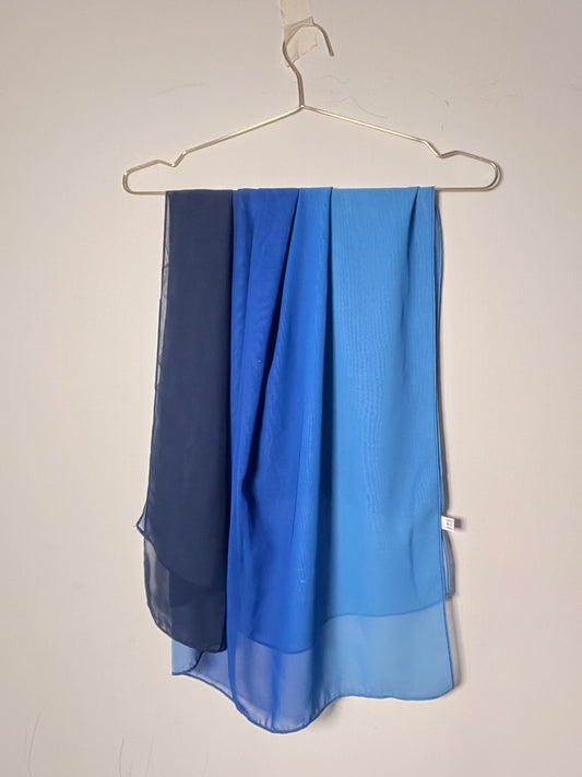 Double Shaded Chiffon Hijab - Midnight Azure