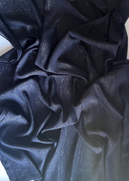 Metallic Chiffon – Navy Blue