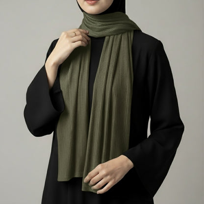 Ribbed Jersey  – Olive Green