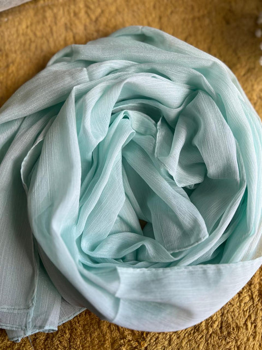 Metallic Chiffon - Ocean Blue