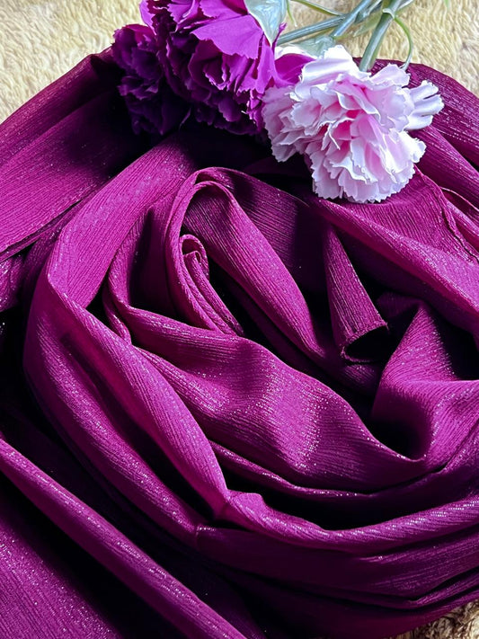 Metallic Chiffon - Wine Red