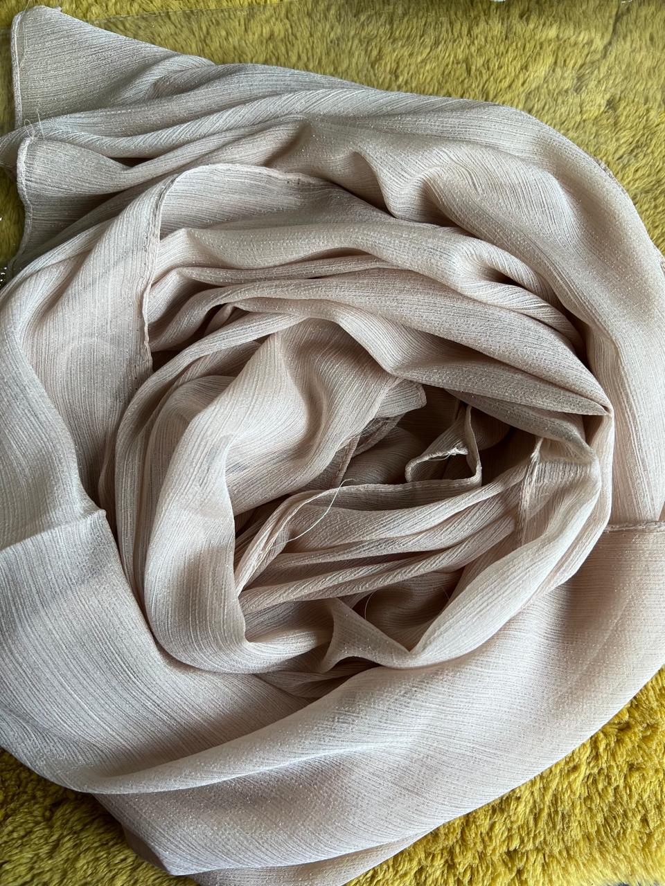 Metallic Chiffon - Sand Beige