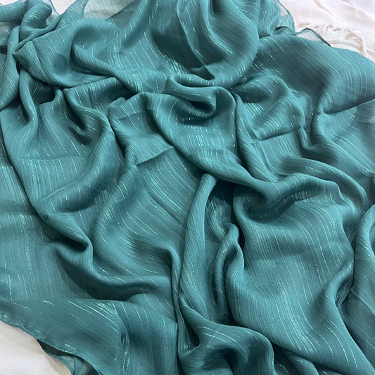 Metallic Chiffon – Bottle Green