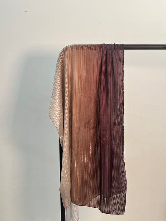 Ombre Silk Hijab - Golden Bronze