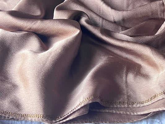 Embellished Silk – Charcoal Brown