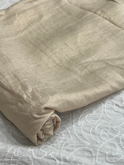 Silk with Gold Glitter – Creamy Beige