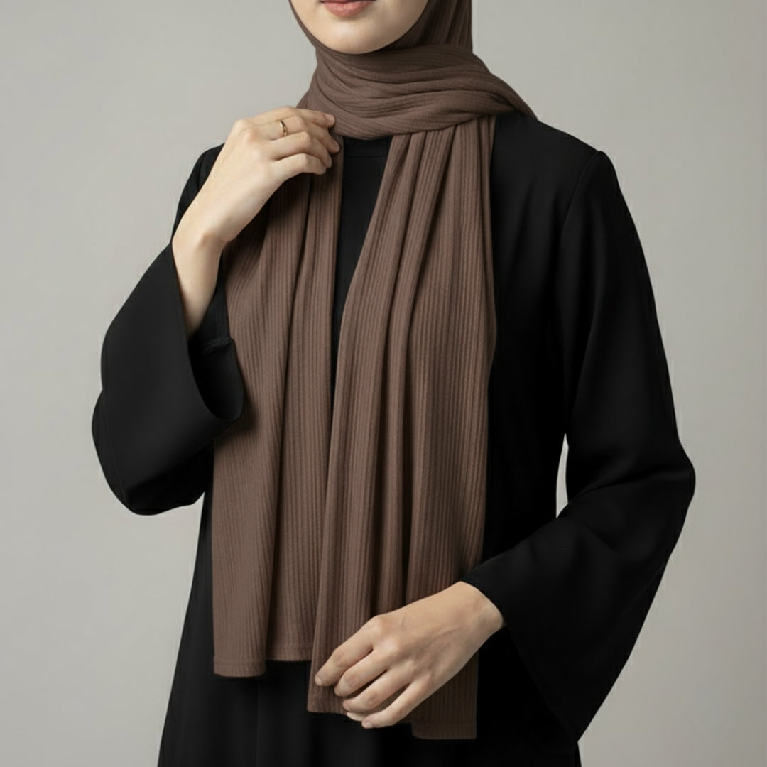 Ribbed Jersey – Dark Brown