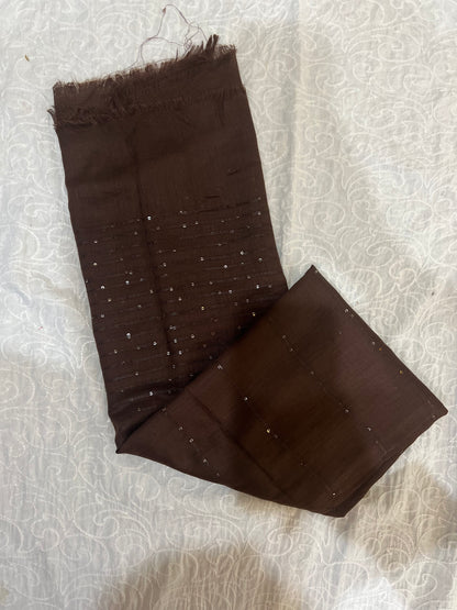 Sequined Lawn – Dark Brown